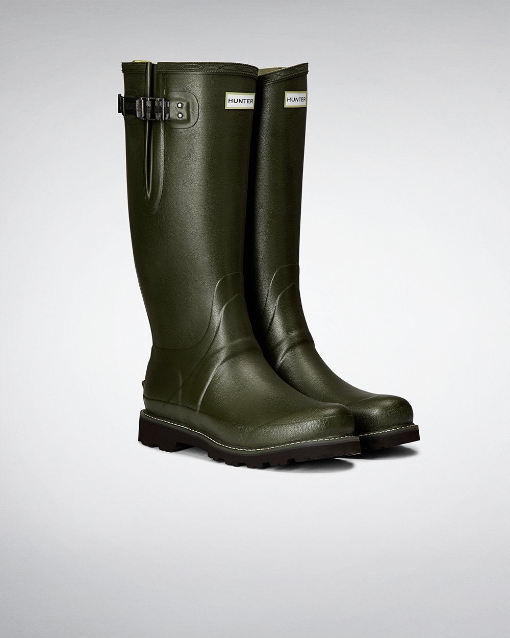 Galochas Altas Hunter Homem Verde Escuro Oliva - Balmoral Side Adjustable - 71SMNHWPL